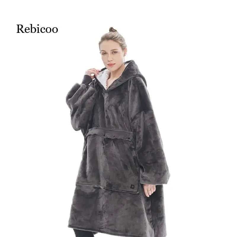 Hooded Fleece Pajamas Thickened Pullover Sleepwear